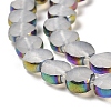 Electroplate Frosted Glass Beads Strands EGLA-Z001-01D-3