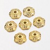 6-Petal Tibetan Style Alloy Flower Bead Caps TIBE-S220-G-RS-1