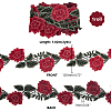 2 Yards Polyester Embroidery Rose Lace Ribbon OCOR-PH0002-84-2