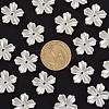5-Petal Flower ABS Plastic Imitation Pearl Bead Caps LS-X-OACR-R016-21-3