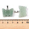 Natural Green Aventurine Carved Butterfly Pendants G-N342-01E-4