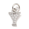 Initial Letter Brass with Cubic Zirconia Charms KK-Q814-26Y-P-1