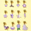 Purple Color Theme Alloy Enamel Pendants PALLOY-FS00010-5