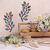 2Pcs 2 Style Iron Tree Leaf Wall Decor AJEW-CN0001-53-4