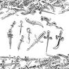 100Pcs 10 Styles Tibetan Style Alloy Connector Charms TIBEP-CJ0003-38-3