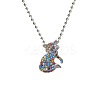 Alloy Colorful Rhinestone Pendant Necklaces for Kid FS-WG8D677-02-2