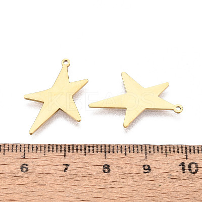 Manual Polishing 304 Stainless Steel Star Pendants STAS-T072-58G-1