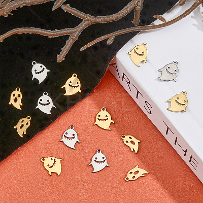 20Pcs 4 Style 304 Stainless Steel Charms STAS-CA0001-95-1