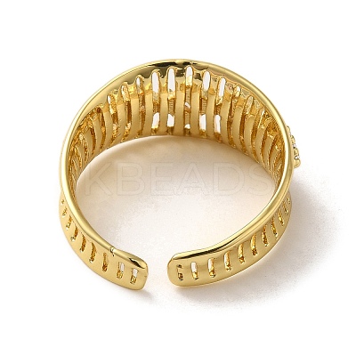 Brass Micro Pave Cubic Zirconia Adjustable Rings RJEW-K259-01B-G-1