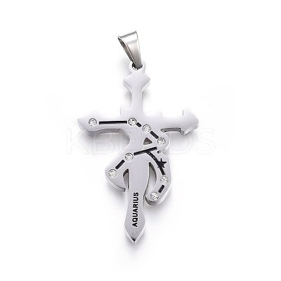 304 Stainless Steel Pendants STAS-P215-49P-06-1