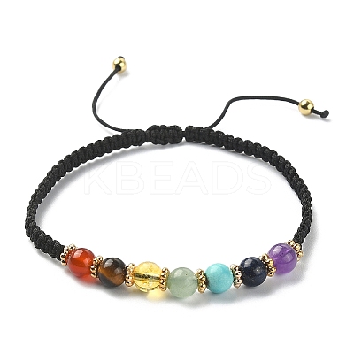 Natural & Synthetic Mixed Gemstone Braided Bead Bracelets BJEW-TA00325-1