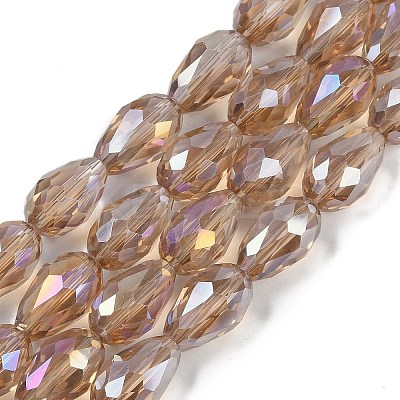 Transparent Electroplate Glass Beads Strands EGLA-N013-T6mm-B23-1