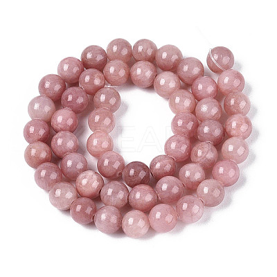 Natural Dyed Yellow Jade Gemstone Bead Strands X-G-R271-8mm-YXS05-1