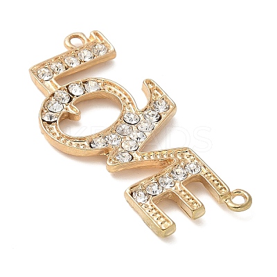 Alloy Crystal Rhinestone Word LOVE Connector Links Charms FIND-M052-09G-NR-1