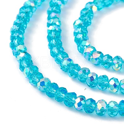 Transparent Electroplate Glass Beads Strands EGLA-F156-AB08-1