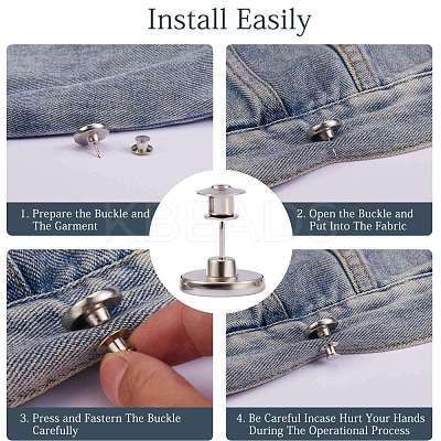 Wholesale 12 Sets 2 Style Iron & Zinc Alloy Button Pins for Jeans 