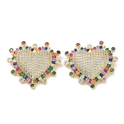 Brass Micro Pave Colorful Cubic Zirconia Pendants ZIRC-I063-17G-1