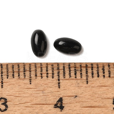 Synthetic Black Stone Cabochons G-F772-01A-09-1