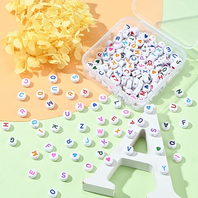 200Pcs 2 Style Opaque Acrylic Beads SACR-YW0001-47-1