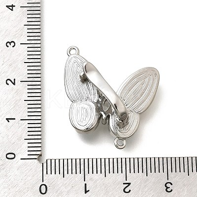 Brass Pave Clear Cubic Zirconia Fold Over Clasps KK-K398-12P-1