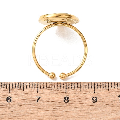 Adjustable 304 Stainless Steel Cuff Open Rings RJEW-C151-01A-G-1