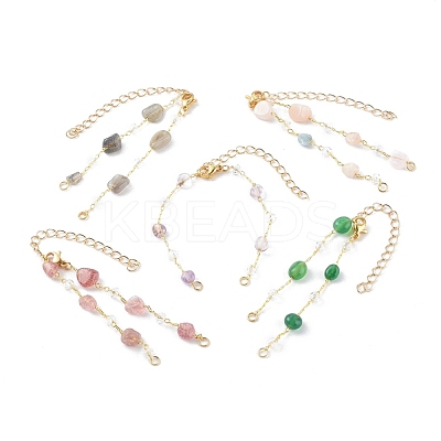 Nuggets Natural Mixed Gemstone Beaded Bracelet Makings AJEW-JB00953-1