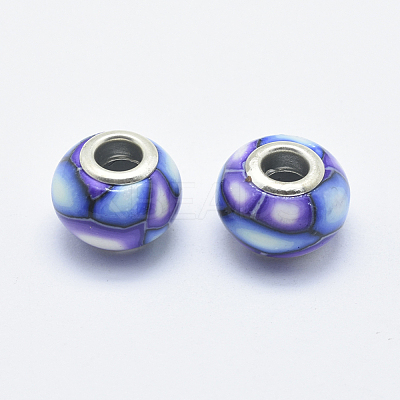 Handmade Polymer Clay European Beads CLAY-K002-C14-1
