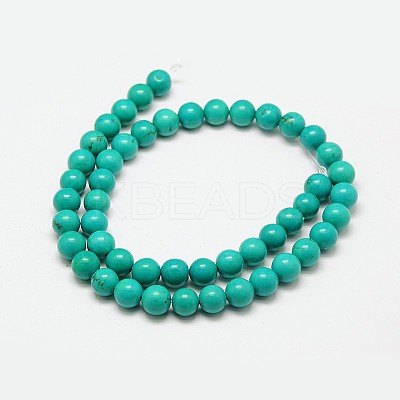 Round Natural Magnesite Beads Strands G-N0132-06-8mm-1