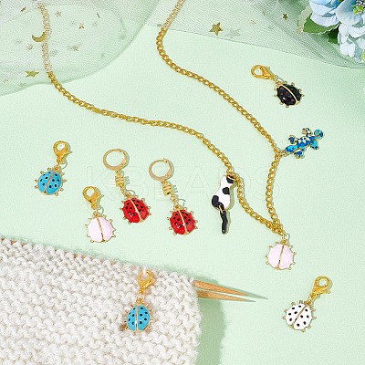 Ladybird Stitch Markers HJEW-AB00187-1