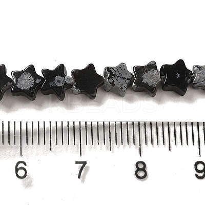 Natural Snowflake Obsidian Beads Strands G-G085-B37-02-1