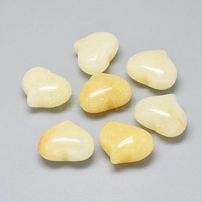 Natural Yellow Aventurine Heart Palm Stone G-F637-11C-1