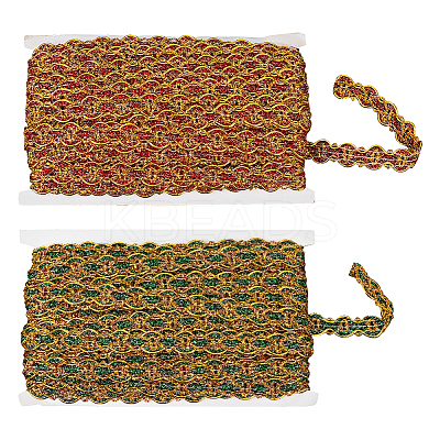 2 Cards 2 Colors 18M Wave Filigree Polyester Lace Ribbon OCOR-FG0001-73-1