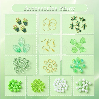 Acrylic Bead DIY Earring Making Kits DIY-FS0006-67A-1