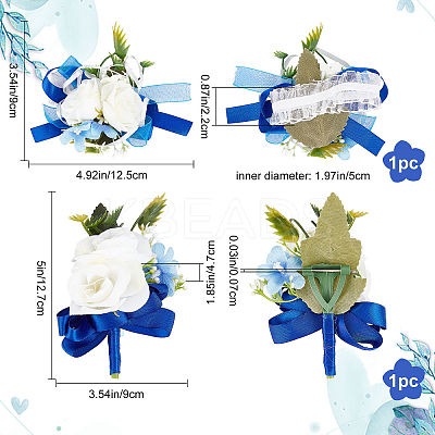 1Pc Silk Cloth Wrist Corsage AJEW-CP0001-73-1