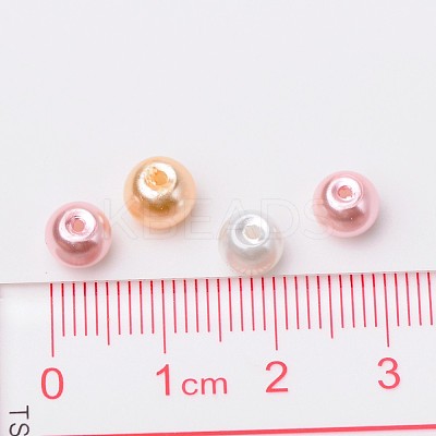 Barely Pink Mix Pearlized Glass Pearl Beads HY-X006-6mm-01-1