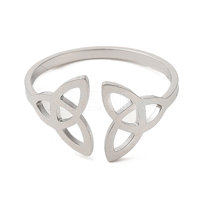 Non-Tarnish 304 Stainless Steel Open Cuff Ring RJEW-Z026-06P-1