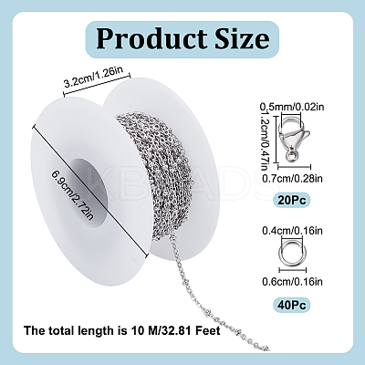DIY 304 Stainless Steel Cable Chains Necklaces/Bracelets Making Kits DIY-GO0002-45-1