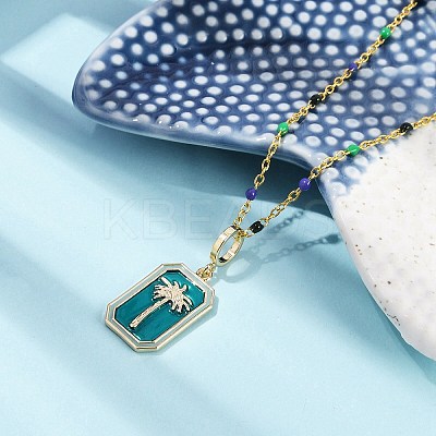 Brass Pendant Necklaces NJEW-R006-01G-02-1