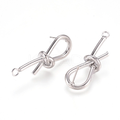 Brass Stud Earring Findings KK-L198-010P-1