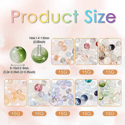 120G 8 Colors Glass Beads GLAA-TA0001-89-1