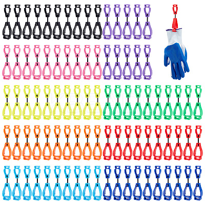 90Pcs 9 Colors Plastic Glove Grabber Clip AJEW-WA0003-68-1