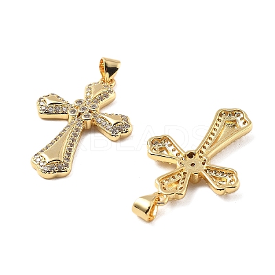 Brass Micro Pave Cubic Zirconia Pendants KK-R229-10G-E-1