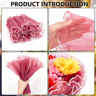 4M Polyester Pleated Lace Trim OCOR-WH0088-24C-1