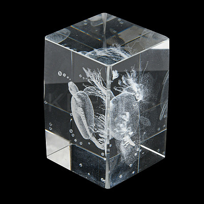 3D Laser Engraving Animal Glass Figurine LS-DJEW-R013-01D-1