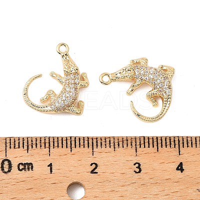 Brass Micro Pave Cubic Zirconia Pendants KK-K351-66G-1