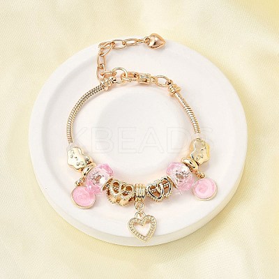Alloy Enamel European Beads Charm Bracelets BJEW-F495-23G-1