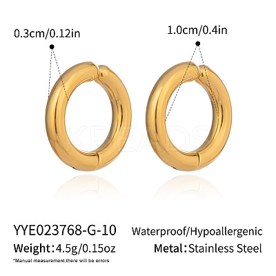 304 Stainless Steel Ring Clip-on Earrings ID1413-1-1