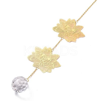 Faceted Glass Sun Catcher Pendant Decorations LS-AJEW-A037-07G-1