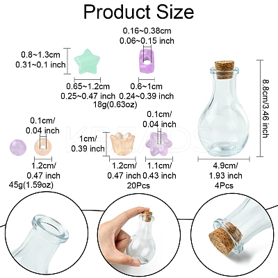 Luminous Acrylic Beads Wish Bottle DIY Making Kits DIY-FS0007-58-1