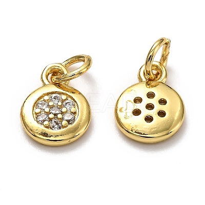 Brass Micro Pave Cubic Zirconia Charms ZIRC-H119-09G-1